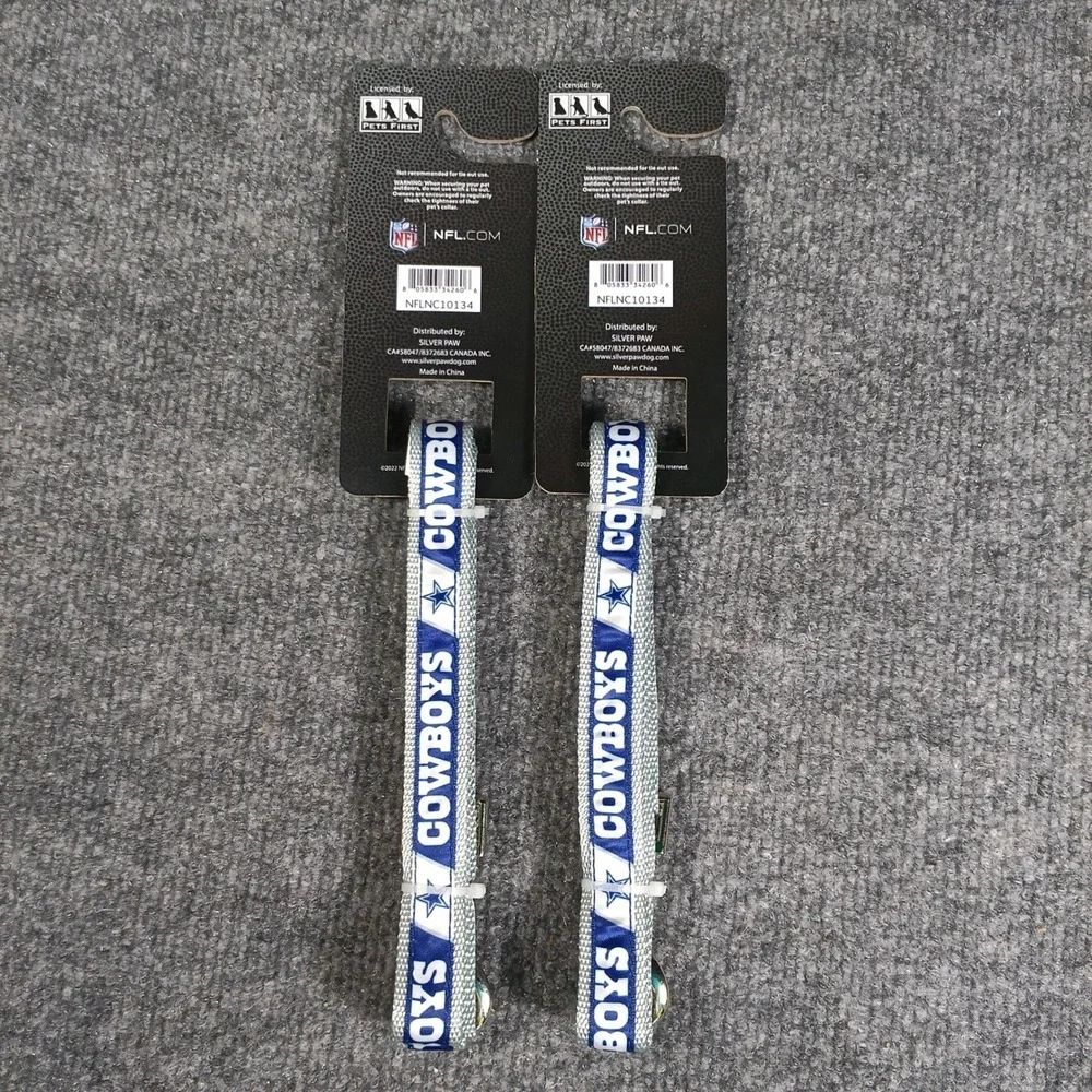 Dallas Cowboys Dog Leash Pet O/S Silver Blue NFL Licensed 5ft NFL Pets First